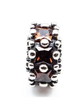 Hessonite Garnet Sterling Silver Charm